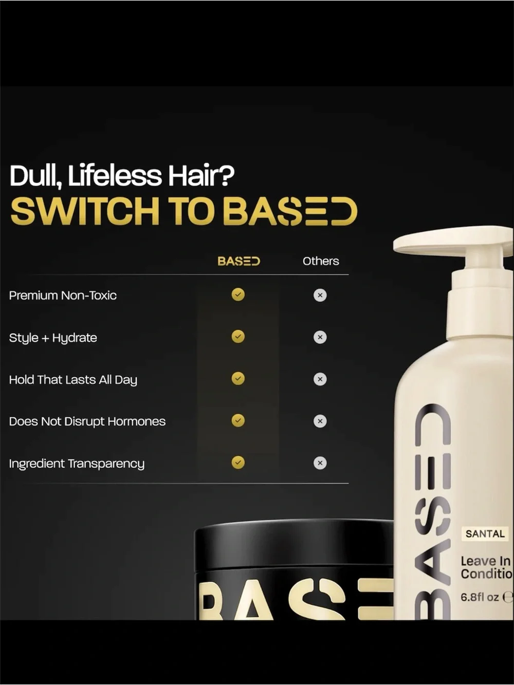 BASED BODYWORKS Style & Hydration Duo Set Leave In Conditioner Pomade NIB
